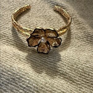 Gold Floral Cuff Bracelet